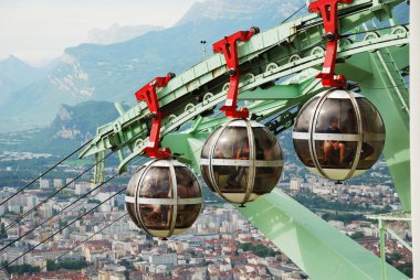 Over the city Grenoble. clipart