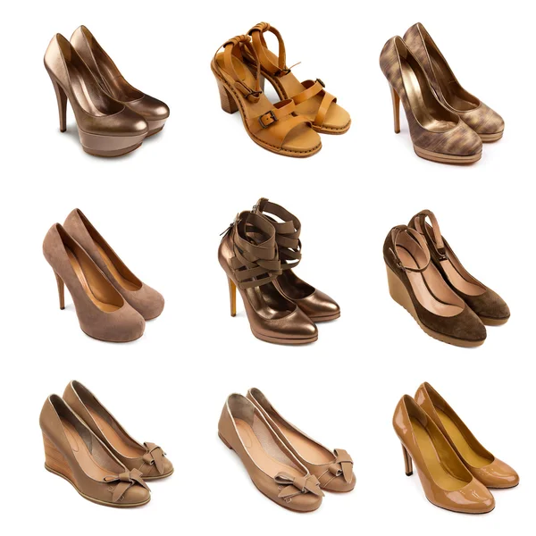 Beżowo brązowy kobiece buty-2 — Zdjęcie stockowe