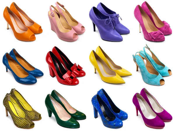 Sapatos femininos multicoloridos-1 — Fotografia de Stock