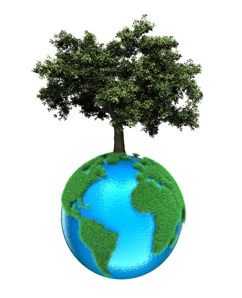 Planet with a tree — Stock Photo, Image