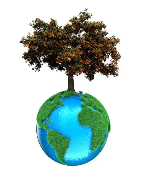Planeta con un árbol —  Fotos de Stock
