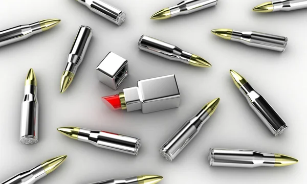 Cartridges with lipstick — Stock Photo, Image
