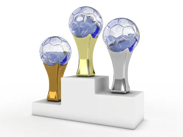 Piłkarskie trofea — Zdjęcie stockowe