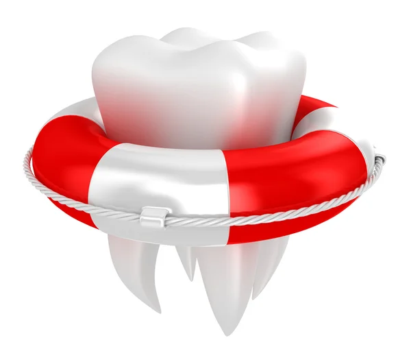 Zahn mit Rettungsring — Stockfoto