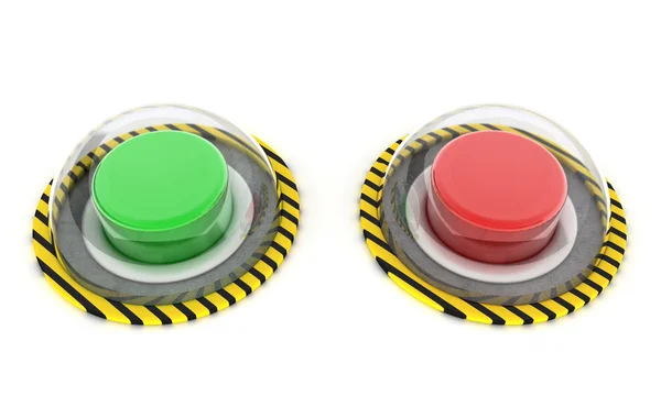 Green and red button — Stock Photo, Image