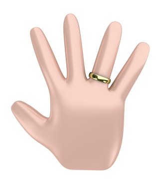 Hand with a ring clipart