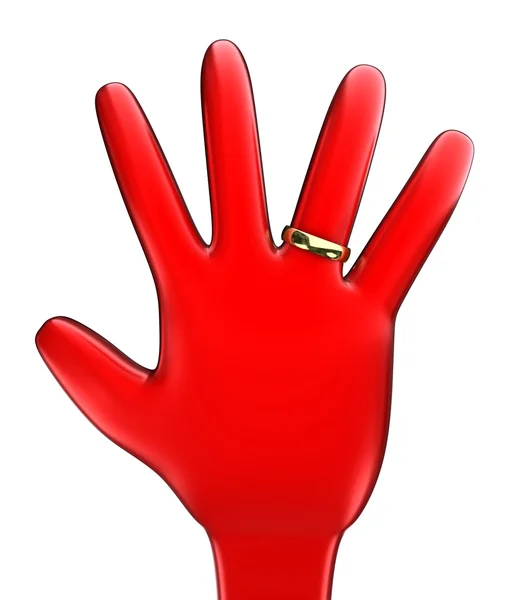 Mão com um anel — Fotografia de Stock