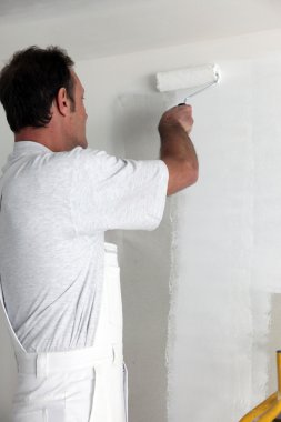 Craftsman painter working clipart