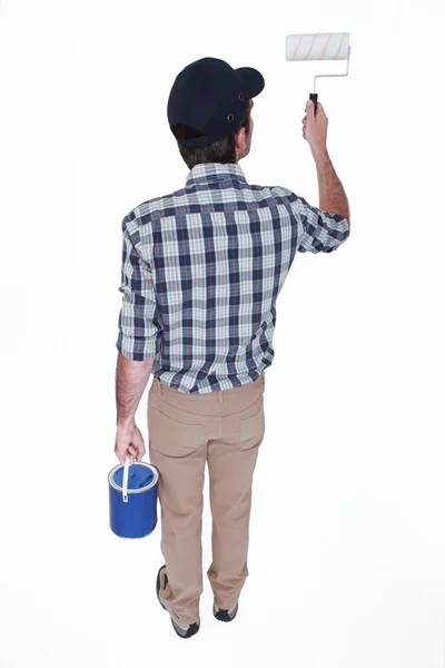 Man painting a wall — Stock Photo, Image