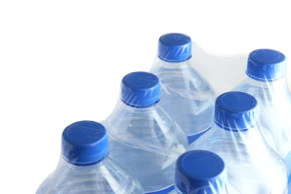 水のボトルの六つのパック — ストック写真