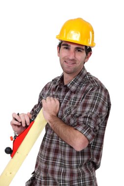 Man with wood plane clipart