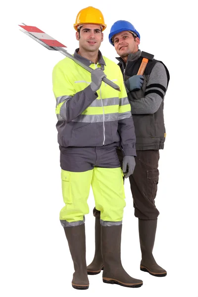 Two road workers — Stock Photo, Image