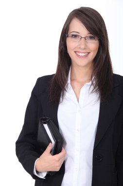 Businesswoman with agenda clipart