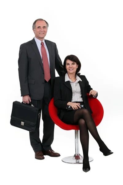 Para w średnim wieku biznes — Zdjęcie stockowe
