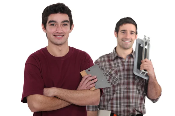 Two tile fitters — Stock Photo, Image