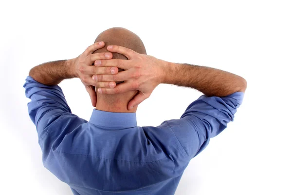 Man with hands behind head — Stock Photo, Image