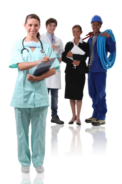 Enfermera y otras profesiones — Foto de Stock