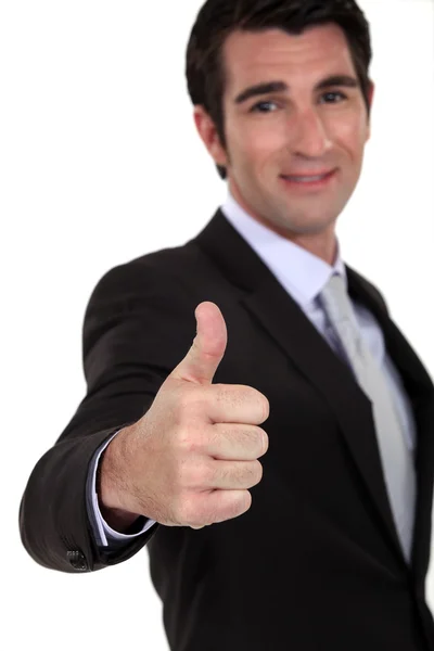 Thumbs up from a businessman — Stock Photo, Image