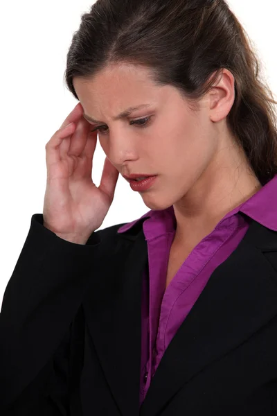 Businesswoman with headache — Stock Photo, Image