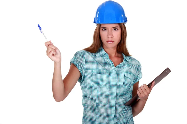 Een vrouwelijke foreman. — Stockfoto