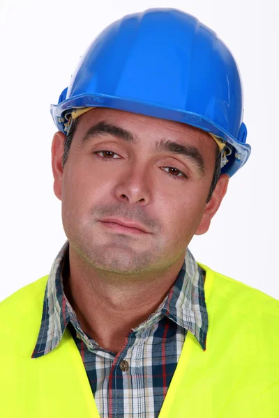 Portret znudzony robotnik — Zdjęcie stockowe