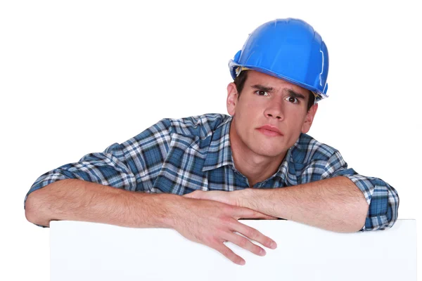 A glaring tradesman — Stock Photo, Image