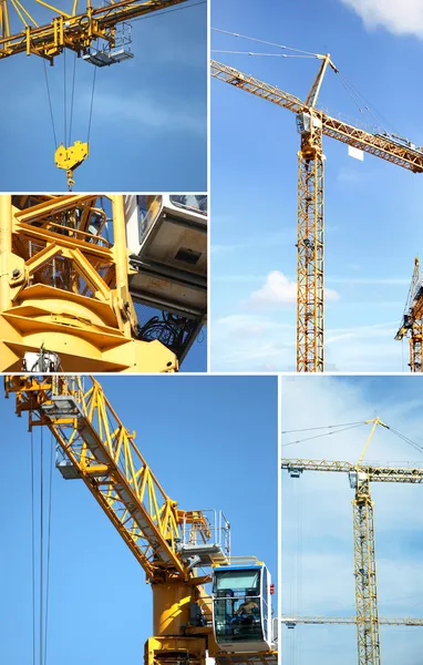 Montage de grue sur chantier — Photo