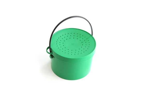 Tin bucket with a perforated lid — Stock Photo, Image
