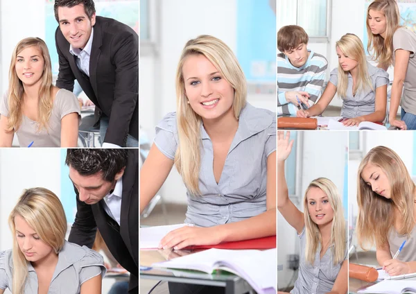 Collage of a young student Stock Photo