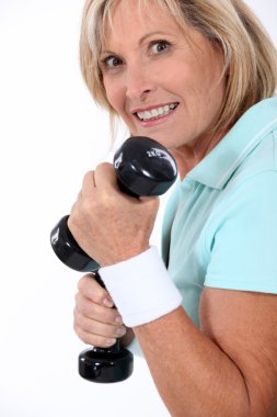 Woman with weights clipart