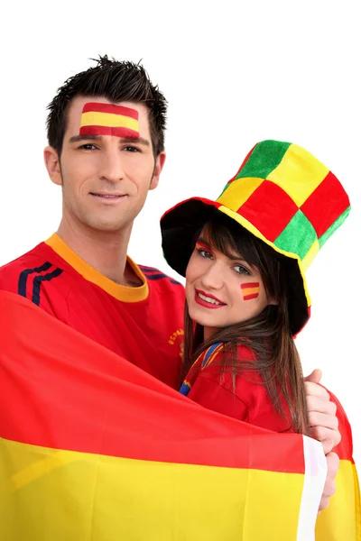 Fãs de futebol espanhol — Fotografia de Stock