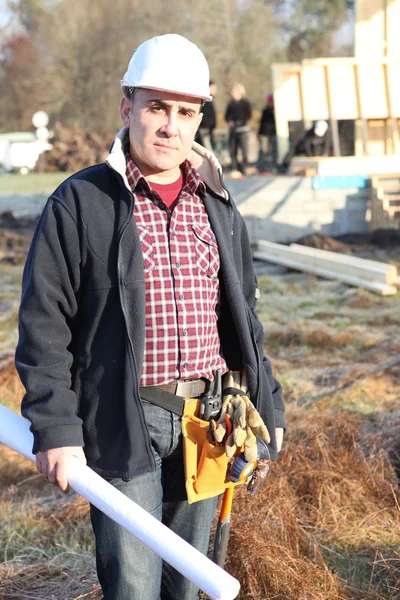Bir inşaat işçisi — Stok fotoğraf