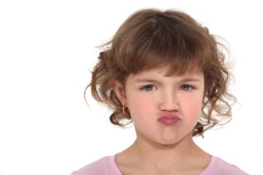 Pouting little girl clipart