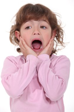 Little girl screaming clipart