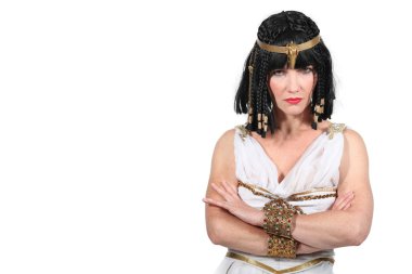 Studio shot of a very unhappy Cleopatra clipart