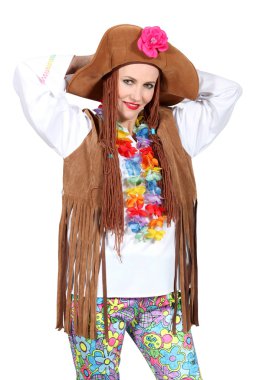 Hippie woman disguised clipart