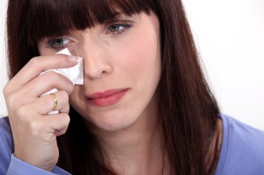 A woman crying clipart