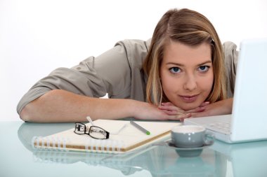 Woman lying on the table clipart