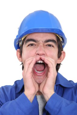 Laborer screaming clipart