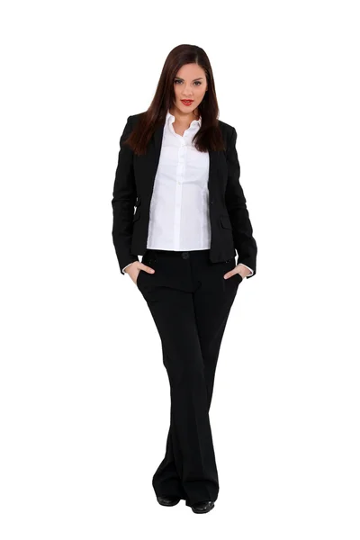 Mujer de negocios en un traje de pantalón —  Fotos de Stock