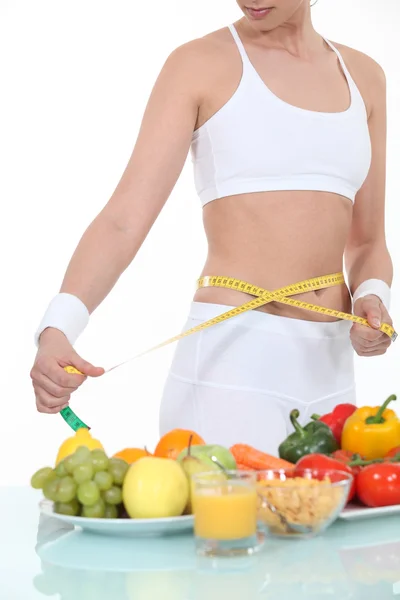 stock image Woman measuring her waist