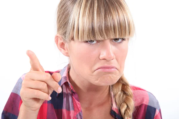 Angry blonde — Stock Photo, Image