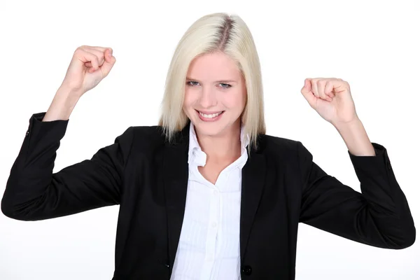 Excited female businesswoman — Stock Photo, Image