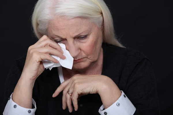 Elderly woman in pain — Stock Photo, Image