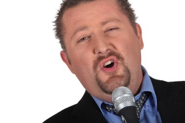 Would be male singer with microphone clipart