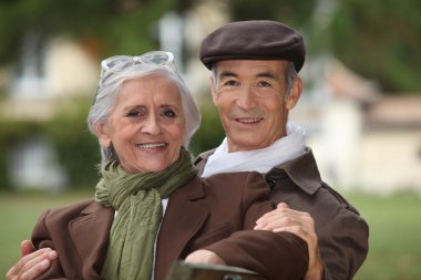 Portrait of senior couple clipart