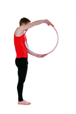 Man with a hula hoop clipart