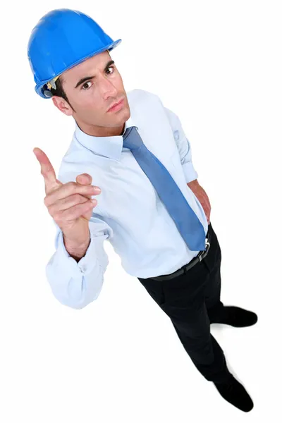 Angry man seen from above — Stock Photo, Image