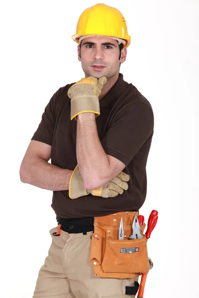 Hantverkare med verktyg — Stockfoto