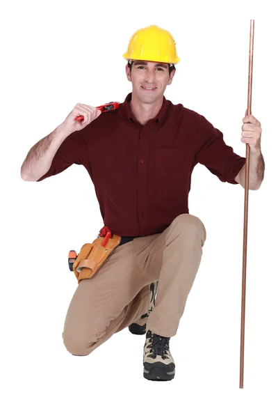 Cheerful plumber — Stock Photo, Image